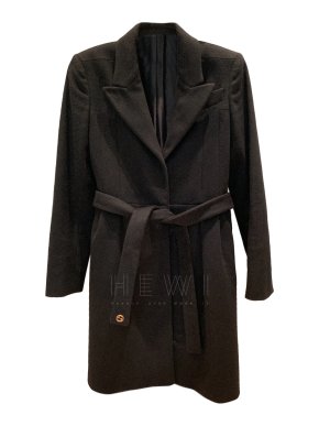 Gucci Black Wool Wrap Coat