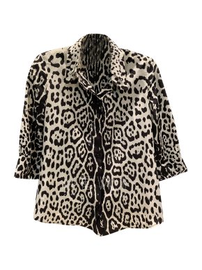 Saint laurent leopard print silk shirt