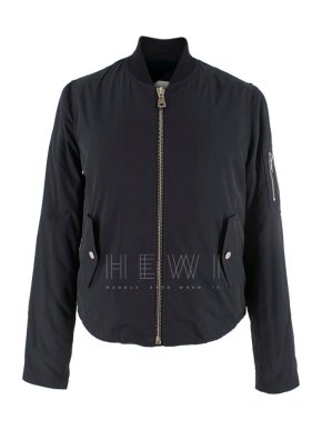 Beau Souci Fur-Lined Black Bomber Jacket