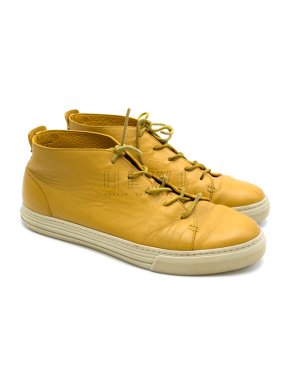 Gucci Yellow Leather Lace Up Shoes