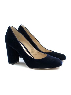 Gianvito Rossi Linda 85 Blue Velvet Pumps
