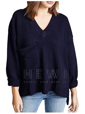 Tibi Cashmere Deep V-Neck Oversized sweater