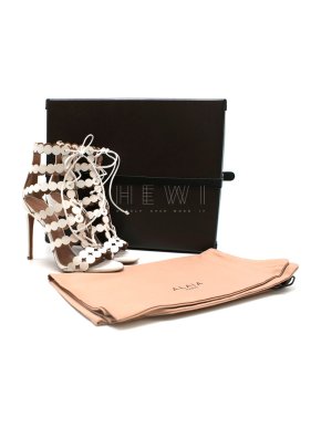 Alaia Laser-cut Leather & Suede Sandals