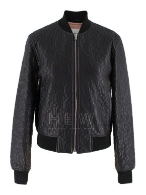 Jonathan Saunders textured leather bomber jacket