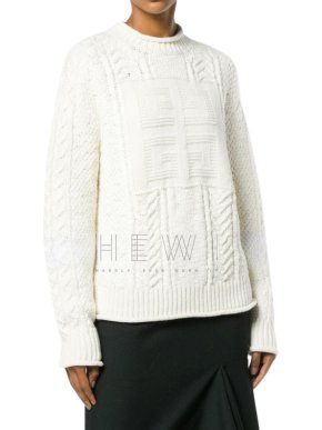Givenchy Logo Knit Wool & Camel Blend Jumper