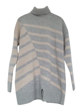 Nicole Farhi Striped Knit Roll Neck Jumper