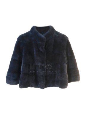 Casiani Blue Mink Fur Short Jacket