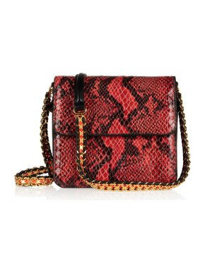 Stella McCartney Grace Crossbody Bag in Red Faux Snakeskin