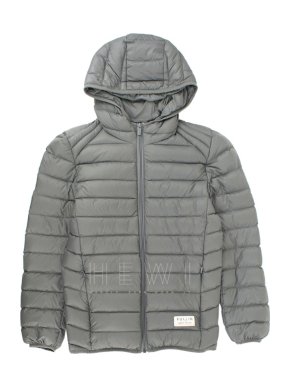 Pullin Boy's 10-12 Years Grey Down Hooded Coat