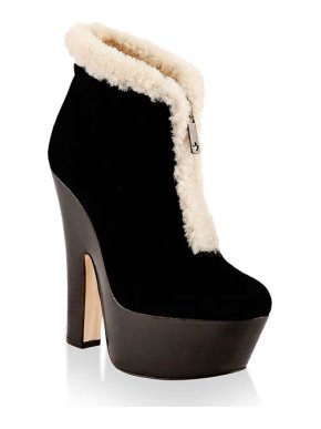 Dsquared2 Suede Shearling Trim Platform Boots