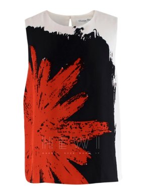 Christian Dior Silk Sleeveless Printed Top