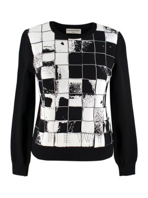 Balenciaga Black & White Checkerboard Sweater