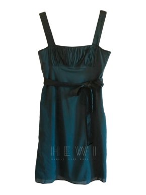 Burberry Petrol Blue Silk Ruffled Mini Dress