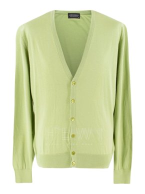 John Smedley Green Fine Knit Cardigan