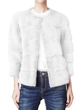 Lilly e Violetta White Mink Fur Jacket