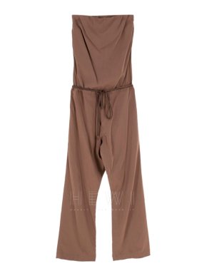 Brunello Cucinelli Brown Silk Sleeveless Jumpsuit