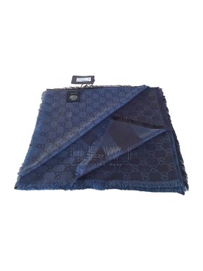 Gucci Blue Guccissima Wool & Silk Scarf