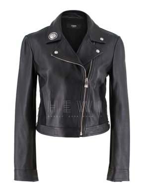Versace Embellished Asymmetric Leather Jacket