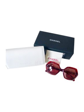 Chanel Hexagonal Red Sunglasses