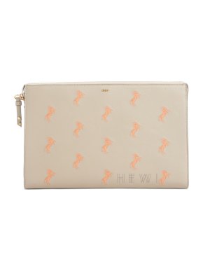 Chloe Horse Embroidered Calfskin Pouch