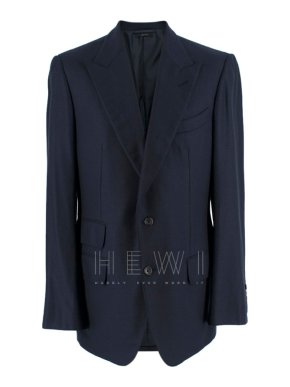 Tom Ford Navy Blue Cashmere Single Breasted Jacket