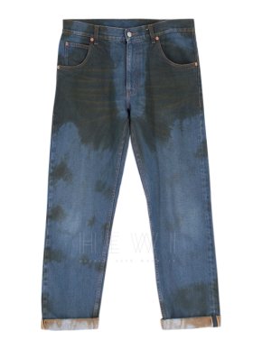 Gucci Blue Oil Stain Wide LegJeans