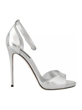 Dolce & Gabbana silver ankle strap sandals