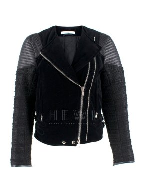 Givenchy Black Velvet, Tweed and Leather Jacket