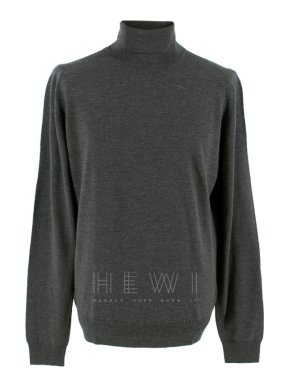 John Smedley Connell Grey Roll Neck Wool Pullover