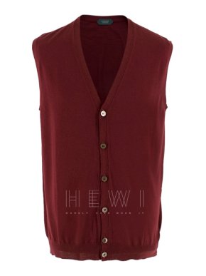 Zanone Wool Blend Red Buttoned Vest
