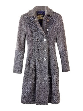 Burberry Grey Double Breasted A-Line Coat