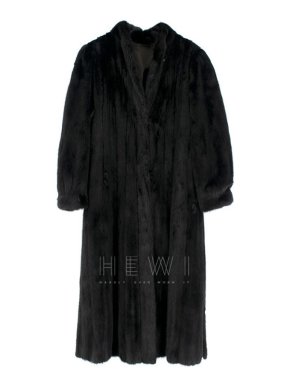 Loretta Furs Black Mink Fur Long Coat