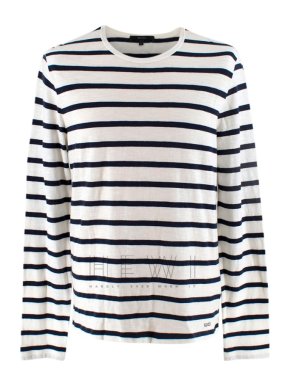 Gucci Navy & White Striped Long Sleeve Top