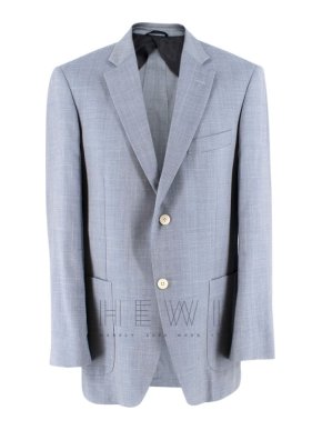 Balmain Men's Blue Wool Blend Blazer