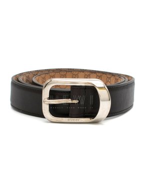 Gucci Brown Leather Monogram Lined Belt