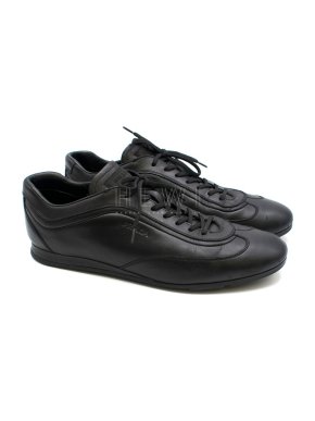 Prada black leather driving sneakers