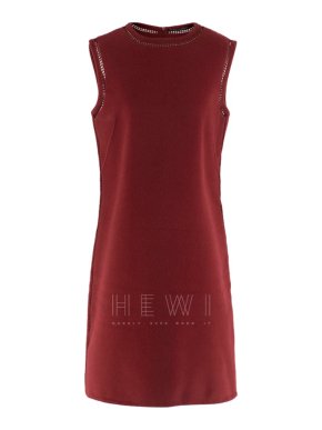 Ermanno Scervino Red Sleeveless Wool Dress