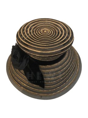 Eric Javits Gold & Black Twisted Straw Hat