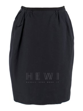 Lanvin Black Silk Blend Tulip Skirt
