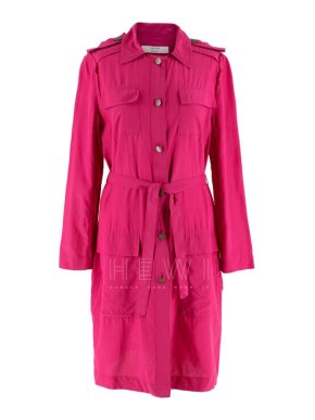 Lanvin hot pink belted shirt dress