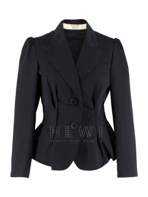 Lanvin Black Silk Blend Fitted Blazer