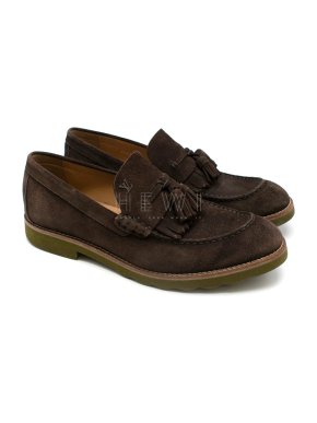 Louis Vuitton suede brown tassel loafers