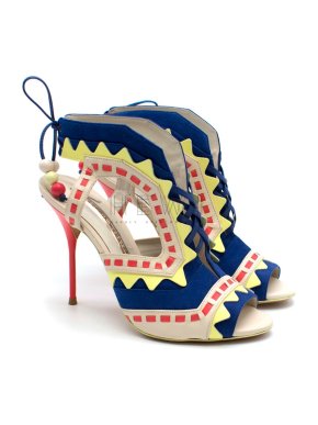 Sophia Webster Riko Colorblock Lace-up Zigzag Sandals