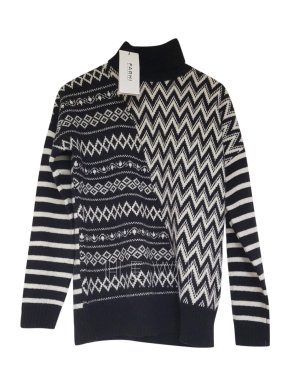 Nicole Farhi Multi-Print Roll Neck Jumper