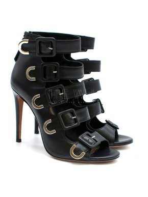 Aquazzura Tutto Buckle 105 Heeled Leather Sandals