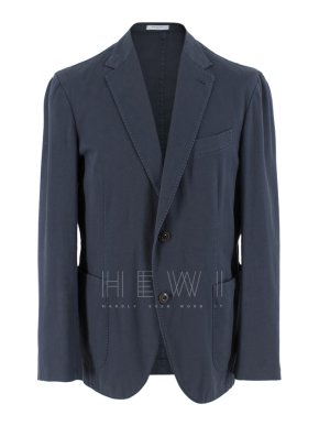 Boglioli Navy Cotton Blend Blazer