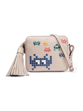 Anya Hindmarch Space Invaders embossed leather shoulder bag