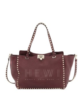 Valentino medium bordeaux Rockstud tote