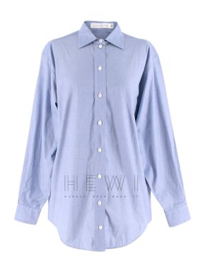 Victoria Beckham Oversized Blue Cotton Shirt