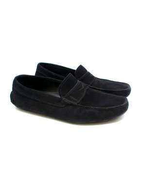 Prada Black Suede Men's Driving Loafers